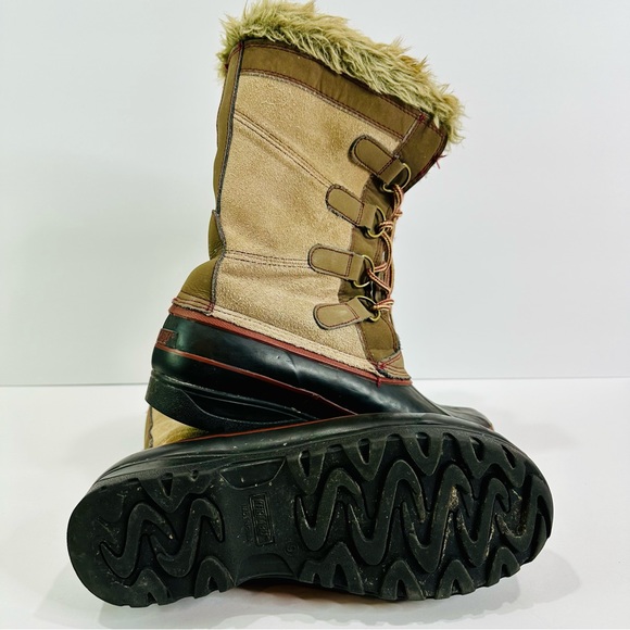 🎀 KHOMBU WOMENS SHERPA STYLE WINTER SNOW BOOTS SIZE 9 GREAT COND LOTS OF LIFE - Picture 8 of 9